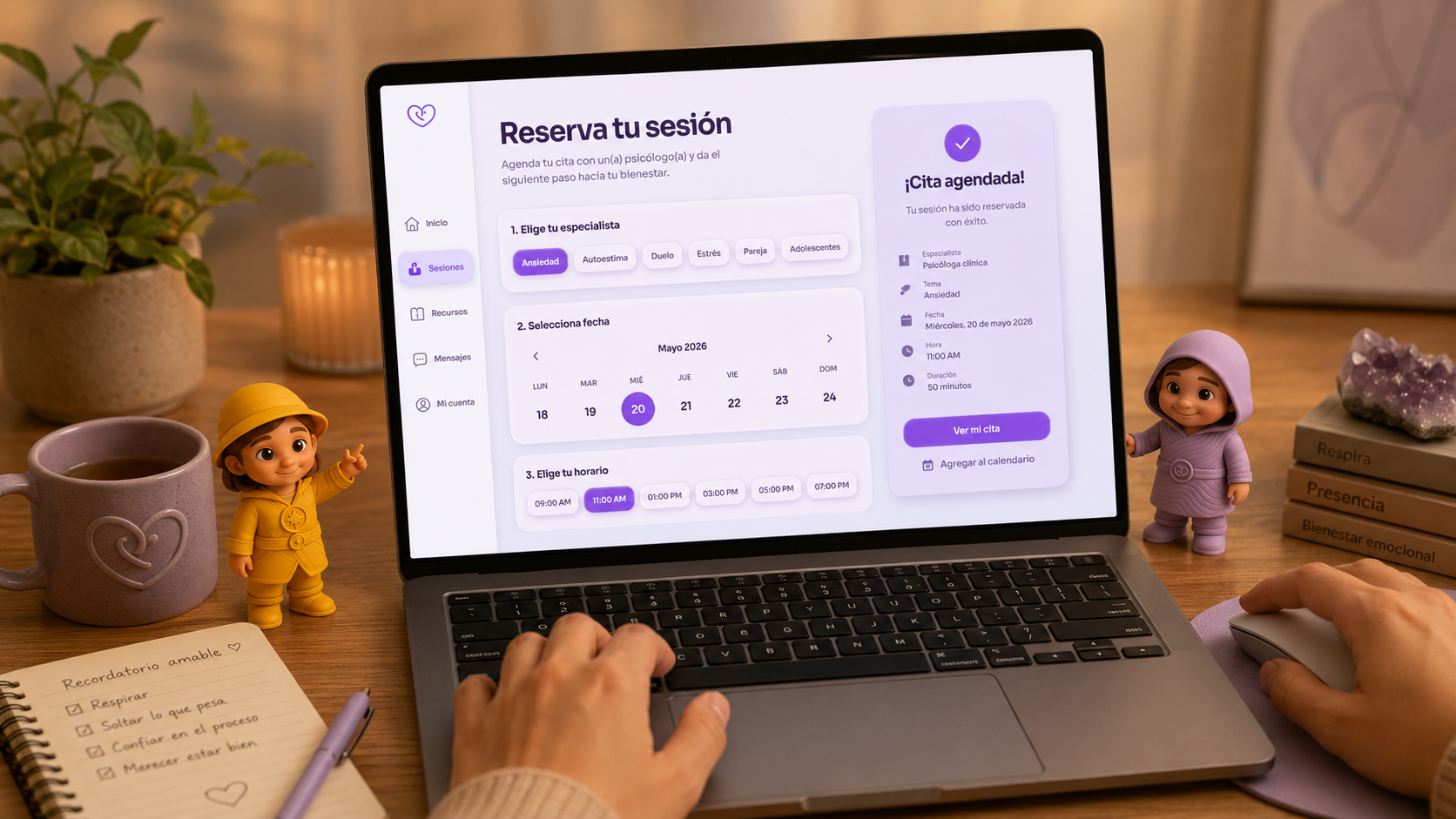 Reserva tu sesión con un terapeuta real